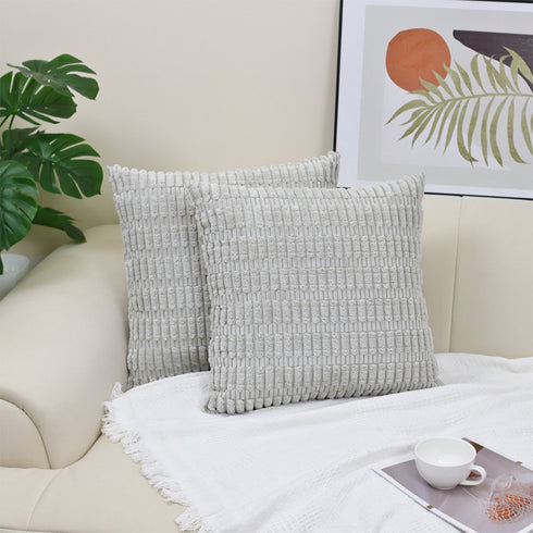 Corduroy Decorative Throw Pillow Covers Soft Boho Striped Modern Farmhouse Christmas Home Decor For Sofa Living Room Couch Bed